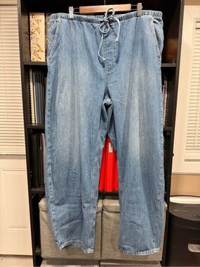 GAP Relaxed Light Blue Denim Drawstring Jeans
